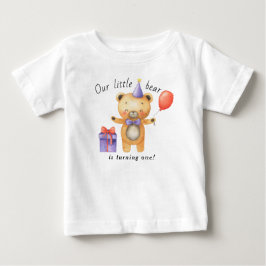 Camiseta De Bebé Nuestro pequeño oso cumple un año Fiesta de cumple