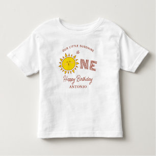 Camiseta De Bebé Nuestro pequeño sol es la primera fiesta de cumple