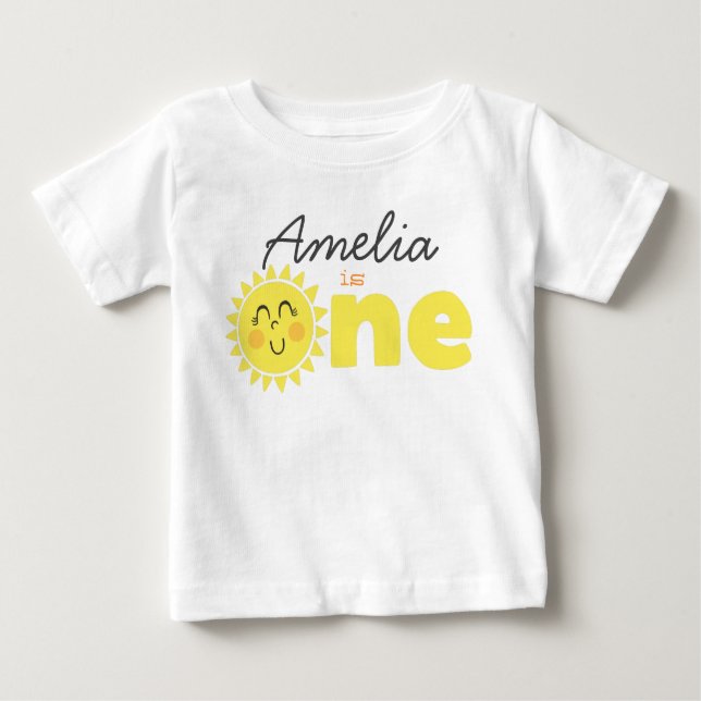 Camiseta De Bebé Nuestro pequeño sol es uno (Anverso)