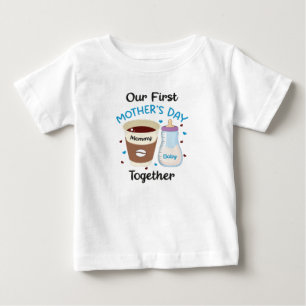 Camiseta De Bebé Nuestro Primer Día de la Madre Juntos, regalo para