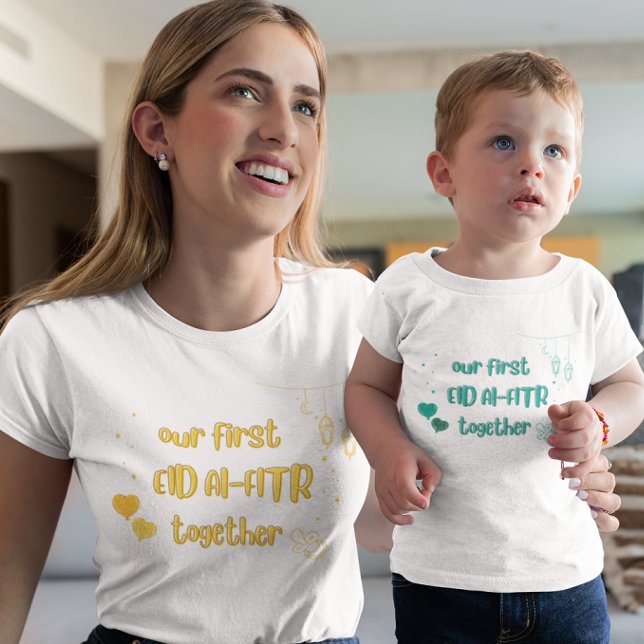 CAMISETA DE BEBÉ NUESTRO PRIMER EID ALFTR JUNTOS (Subido por el creador)