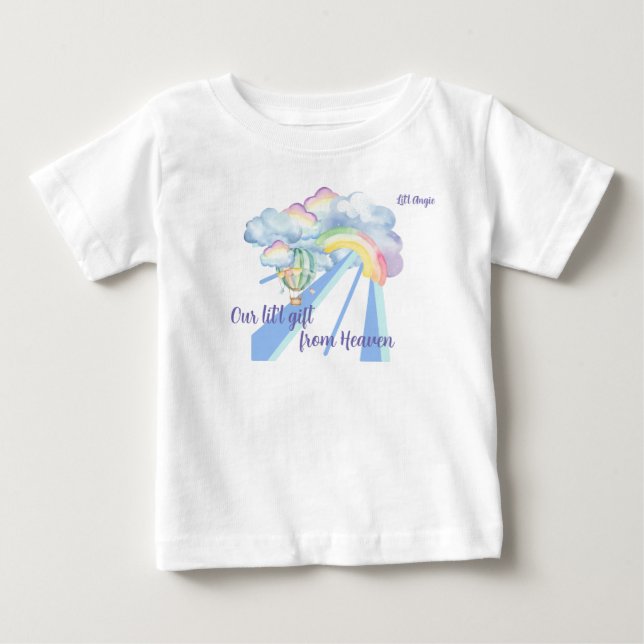 Camiseta De Bebé "Nuestro regalo de Cielo" Personalizable  (Anverso)