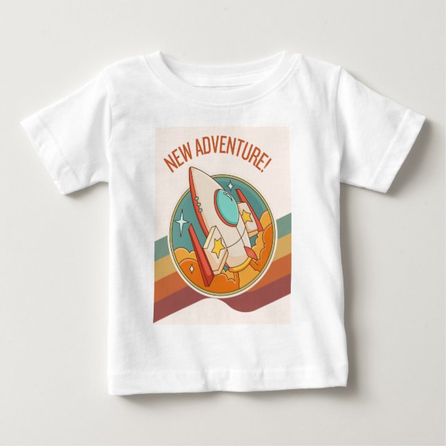 Camiseta De Bebé nueva aventura de cohetes (Anverso)