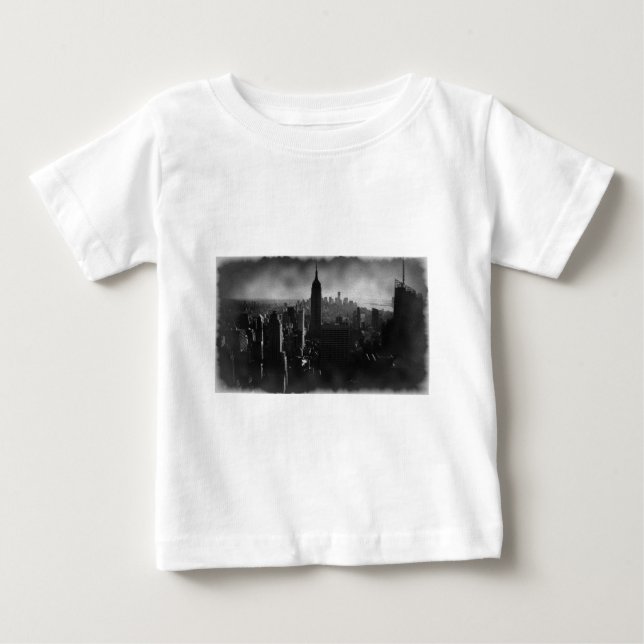 Camiseta De Bebé Nueva York en blanco y negro (Anverso)