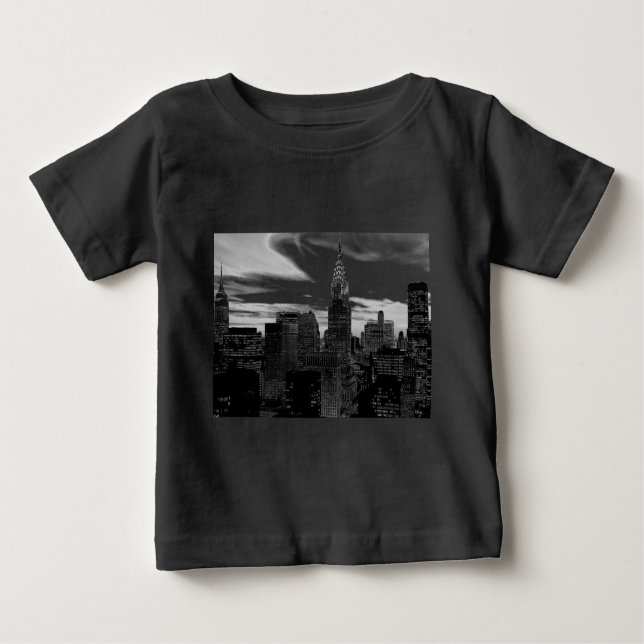 Camiseta De Bebé Nueva York en blanco y negro (Anverso)