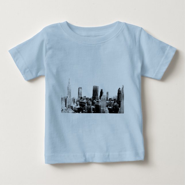 Camiseta De Bebé Nueva York en blanco y negro (Anverso)