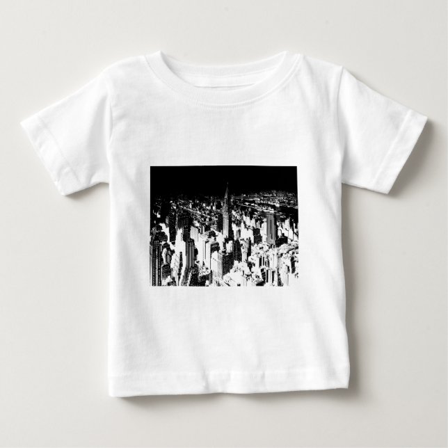 Camiseta De Bebé Nueva York en blanco y negro (Anverso)