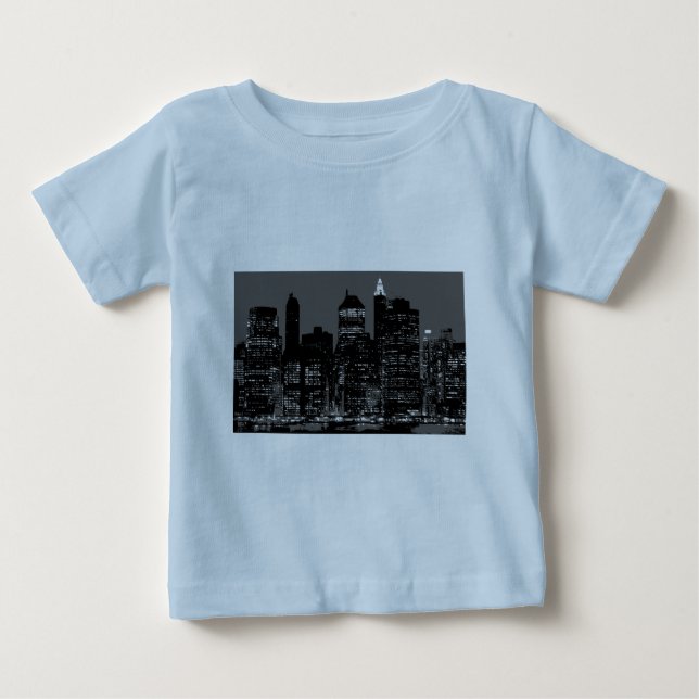 Camiseta De Bebé Nueva York en blanco y negro (Anverso)