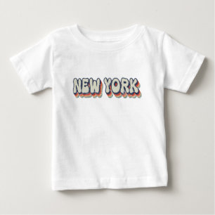 Camiseta De Bebé Nueva York Retro 80s Ciudad Cromada