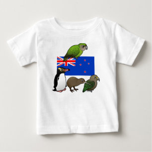 Camiseta De Bebé Nueva Zelanda Birdorables