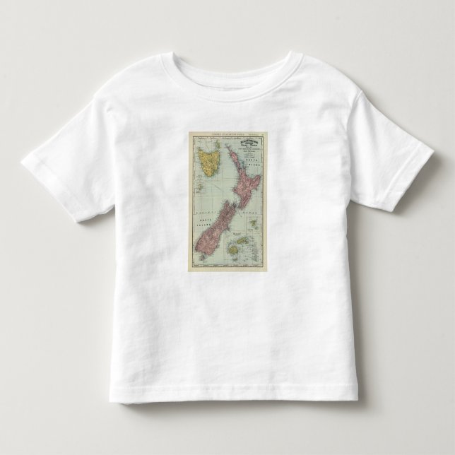 Camiseta De Bebé Nueva Zelanda, Tasmania, Fiji (Anverso)