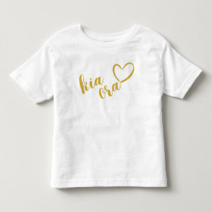 CAMISETA DE BEBÉ NUEVA ZELANDIA KIA ORA MAORI ORO NOMBRE DE ESCRITU