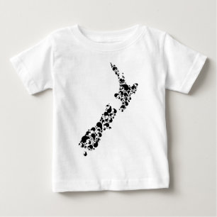 Camiseta De Bebé NUEVA ZELANDIA - lleno de kiwis - negro