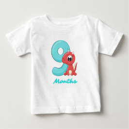 Camiseta De Bebé Nueve meses lindo dinosaurio Baby T-Shirt