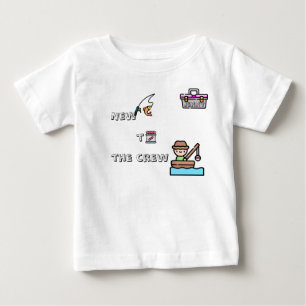 Camiseta De Bebé "Nuevo en la Tripulación" PINK Pesca Personalizada