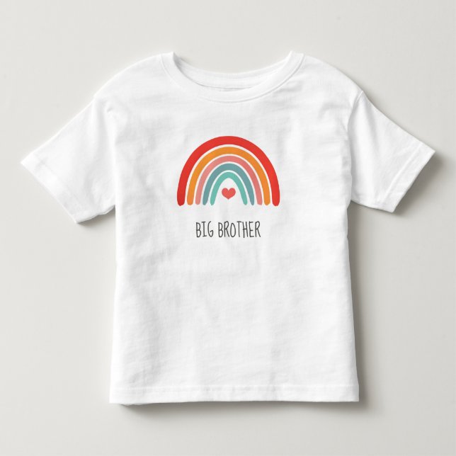 Camiseta De Bebé nuevo hermano mayor vestido a juego del arcoiris (Anverso)