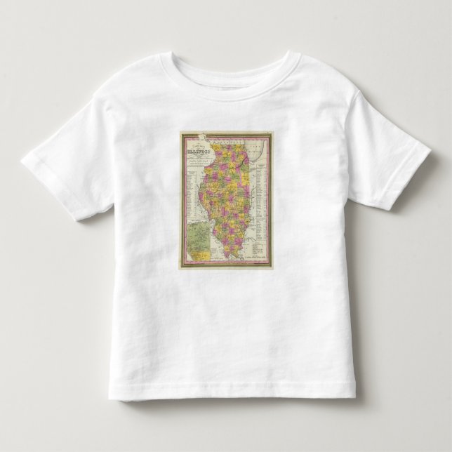 Camiseta De Bebé Nuevo mapa de Illinois (Anverso)