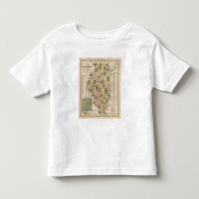 Camiseta De Bebé Nuevo mapa de Illinois 2 (Anverso)