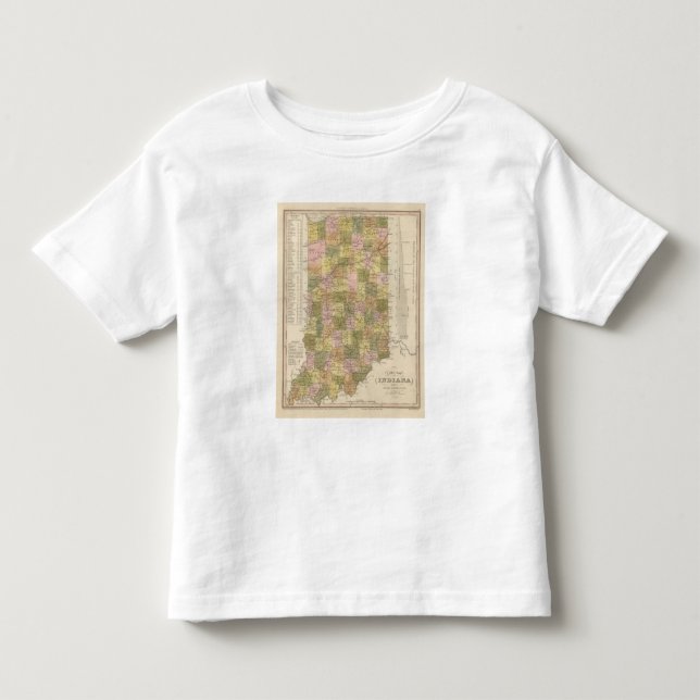 Camiseta De Bebé Nuevo mapa de Indiana (Anverso)