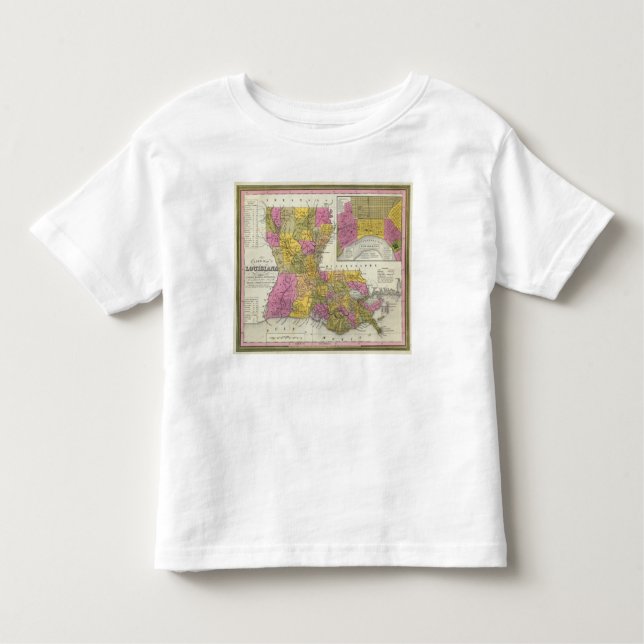 Camiseta De Bebé Nuevo mapa de Luisiana 3 (Anverso)