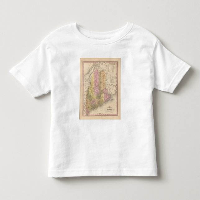 Camiseta De Bebé Nuevo mapa de Maine (Anverso)
