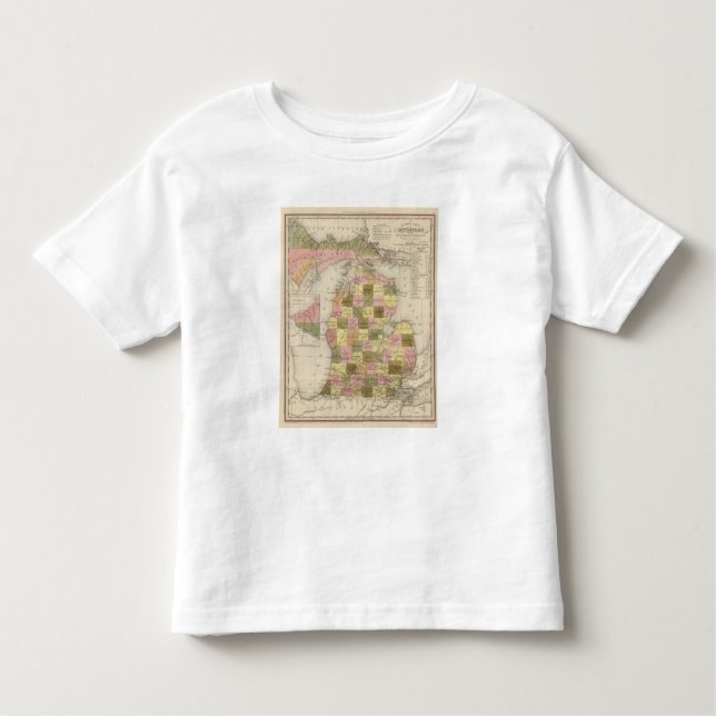 Camiseta De Bebé Nuevo mapa de Michigan (Anverso)