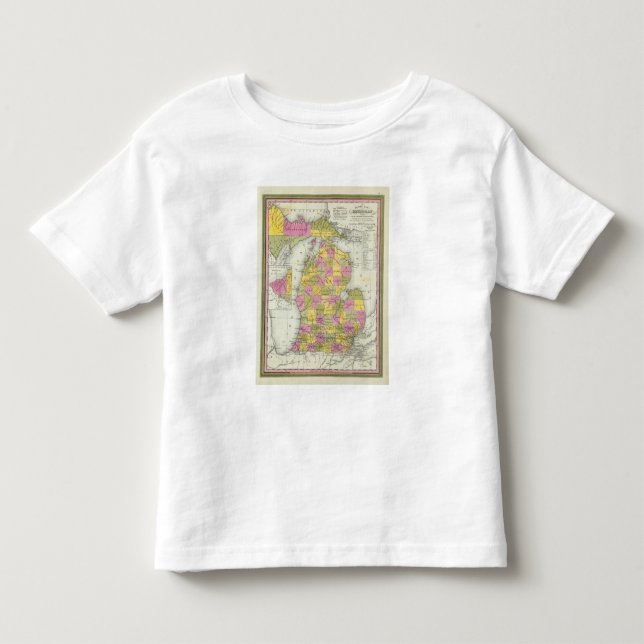 Camiseta De Bebé Nuevo mapa de Michigan 2 (Anverso)