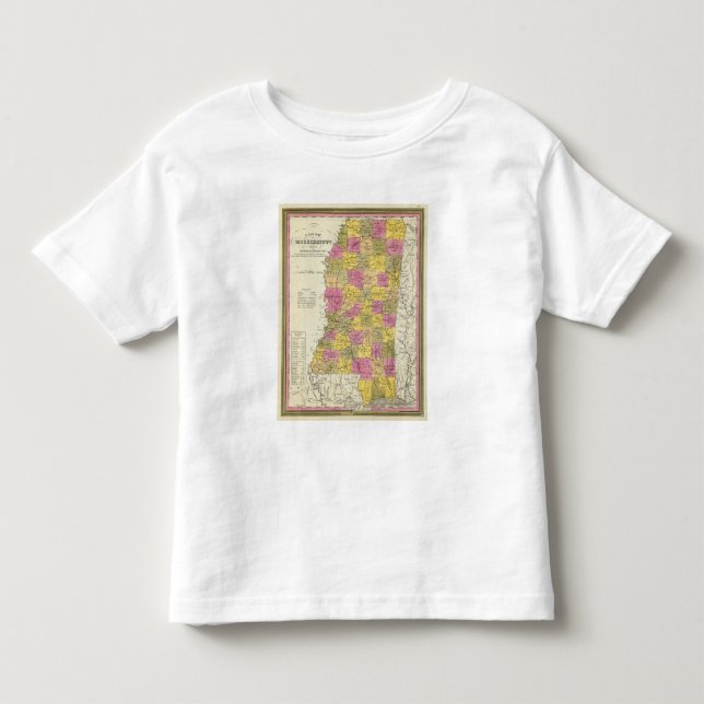 Camiseta De Bebé Nuevo mapa de Mississippi (Anverso)
