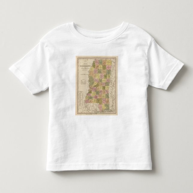 Camiseta De Bebé Nuevo mapa de Mississippi (Anverso)