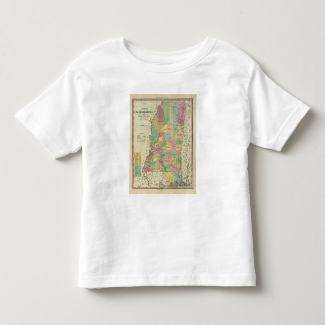 Camiseta De Bebé Nuevo mapa de Mississippi 2 (Anverso)