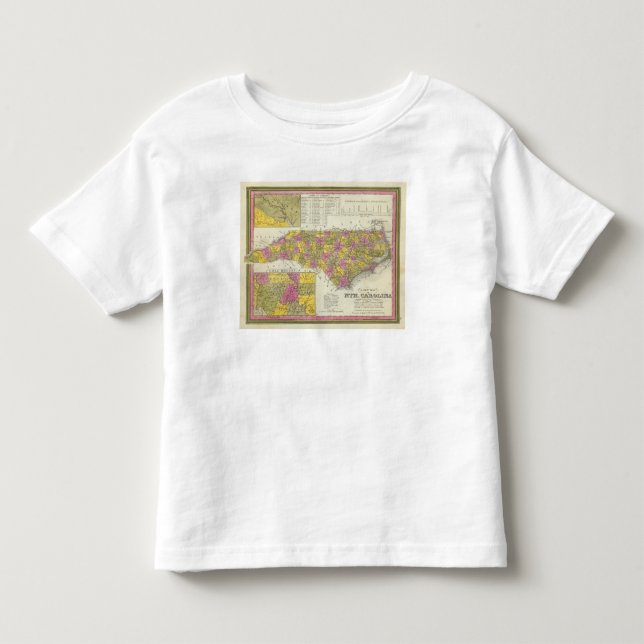 Camiseta De Bebé Nuevo mapa de Nth Carolina (Anverso)