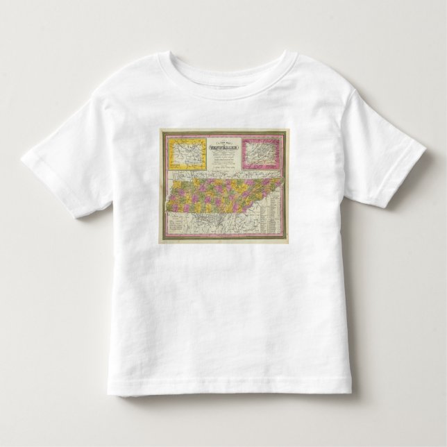 Camiseta De Bebé Nuevo mapa de Tennessee (Anverso)