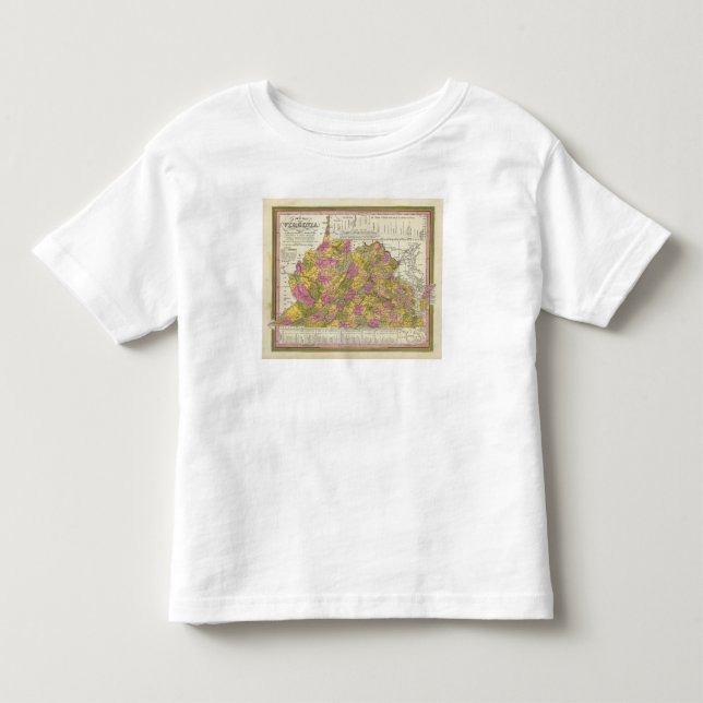 Camiseta De Bebé Nuevo mapa de Virginia (Anverso)