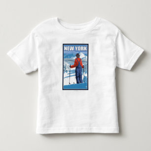Camiseta De Bebé Nuevo YorkSkier que admira la visión