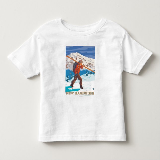 Camiseta De Bebé Nuevos esquís que llevan de HampshireSkier (Anverso)
