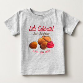 Camiseta De Bebé Nuggets de pollo con comida rápida basura Ketchup