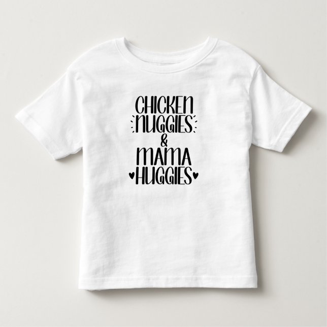 Camiseta De Bebé Nuggies de pollo y boggies de mamá (Anverso)
