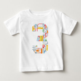 Camiseta De Bebé Número 3 Herramientas de construcción 3 años de an