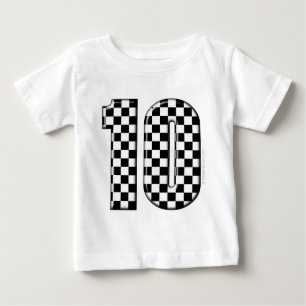 Camiseta De Bebé número a cuadros el competir con auto 10