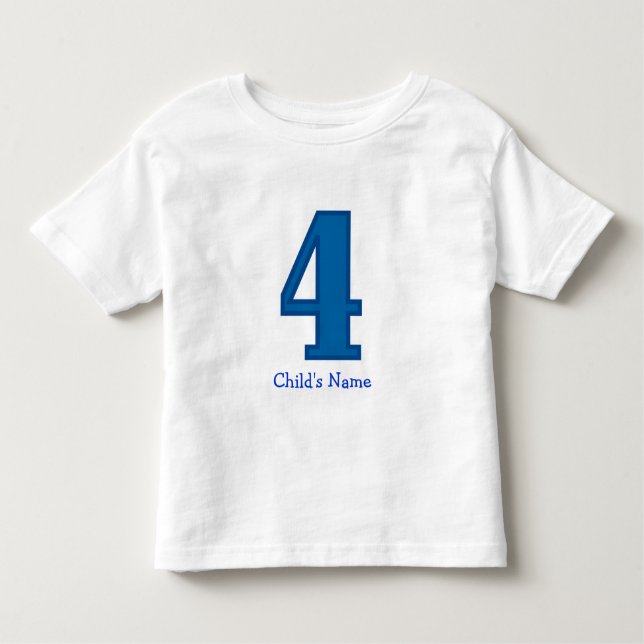 Camiseta De Bebé número cuatro, nombre del niño (Anverso)