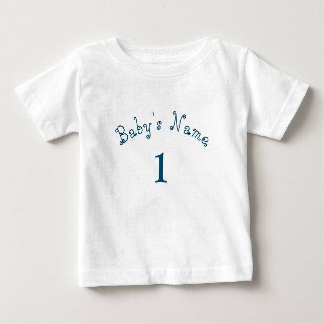 Camiseta De Bebé Número de nombre personalizado único bebé bebé (Anverso)