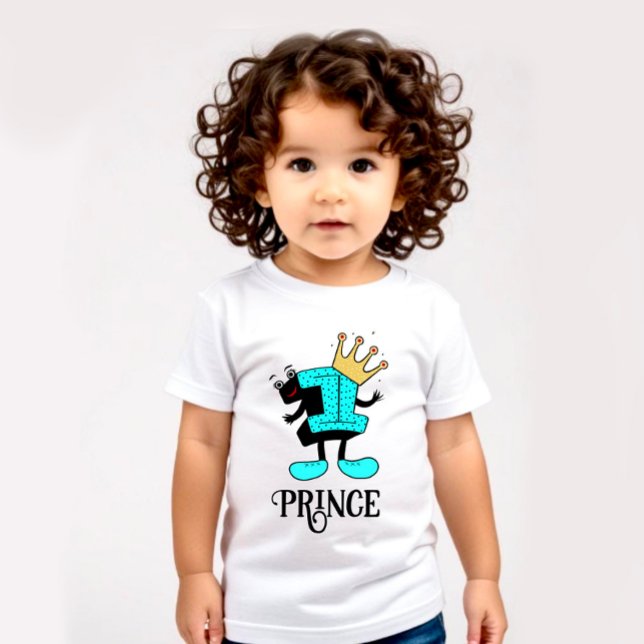 Camiseta De Bebé Número divertido uno con corona (Subido por el creador)