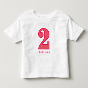 Camiseta De Bebé número dos chica, nombre del niño
