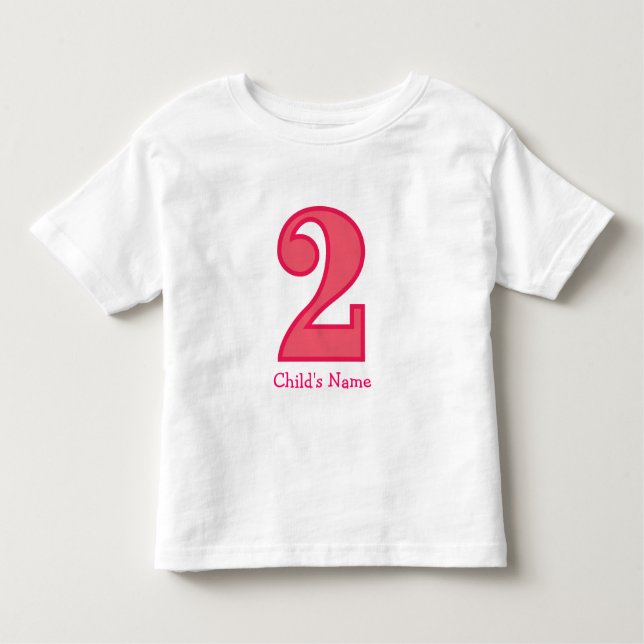Camiseta De Bebé número dos chica, nombre del niño (Anverso)