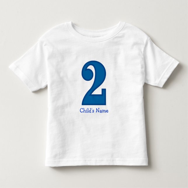Camiseta De Bebé número dos, nombre del niño (Anverso)