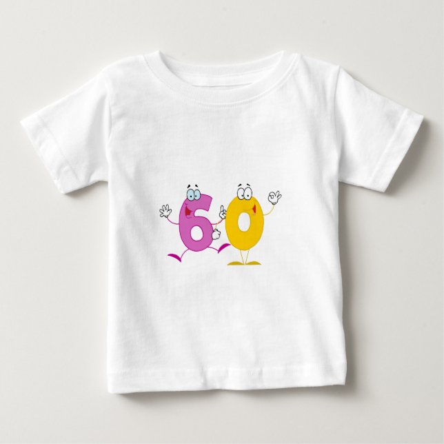 Camiseta De Bebé Número feliz 60 (Anverso)