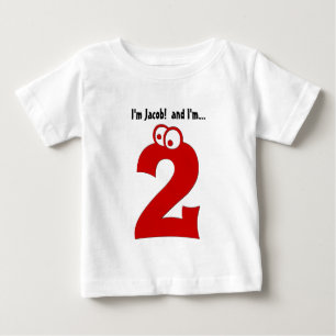Camiseta De Bebé Número grande del 2do cumpleaños del bebé dos a