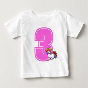 Camiseta de bebé número unicornio personalizado