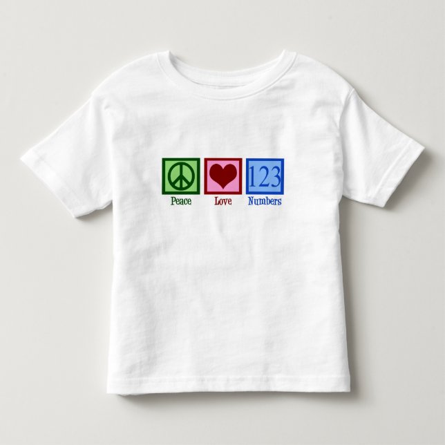 Camiseta De Bebé Números del amor de la paz (Anverso)