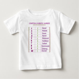Camiseta De Bebé Números etíope/amárico